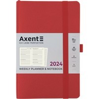 Еженедельник Axent 2024 Partner Soft Skin 125х195 мм красный 8509-24-06-A
