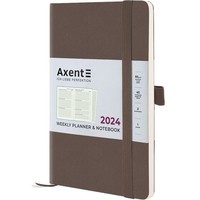 Еженедельник Axent 2024 Partner Soft Diamond 125х195 мм ореховый 8518-24-56-A