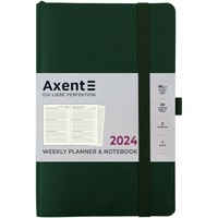 Еженедельник Axent 2024 Partner Soft Skin 125х195 мм темно-зеленый 8509-24-23-A