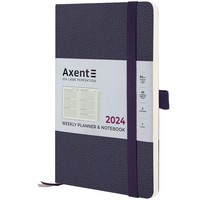 Еженедельник Axent 2024 Partner Soft Skin 125х195 мм синий 8509-24-02-A