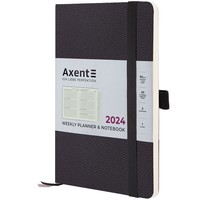 Еженедельник Axent 2024 Partner Soft Skin 125х195 мм черный 8509-24-01-A