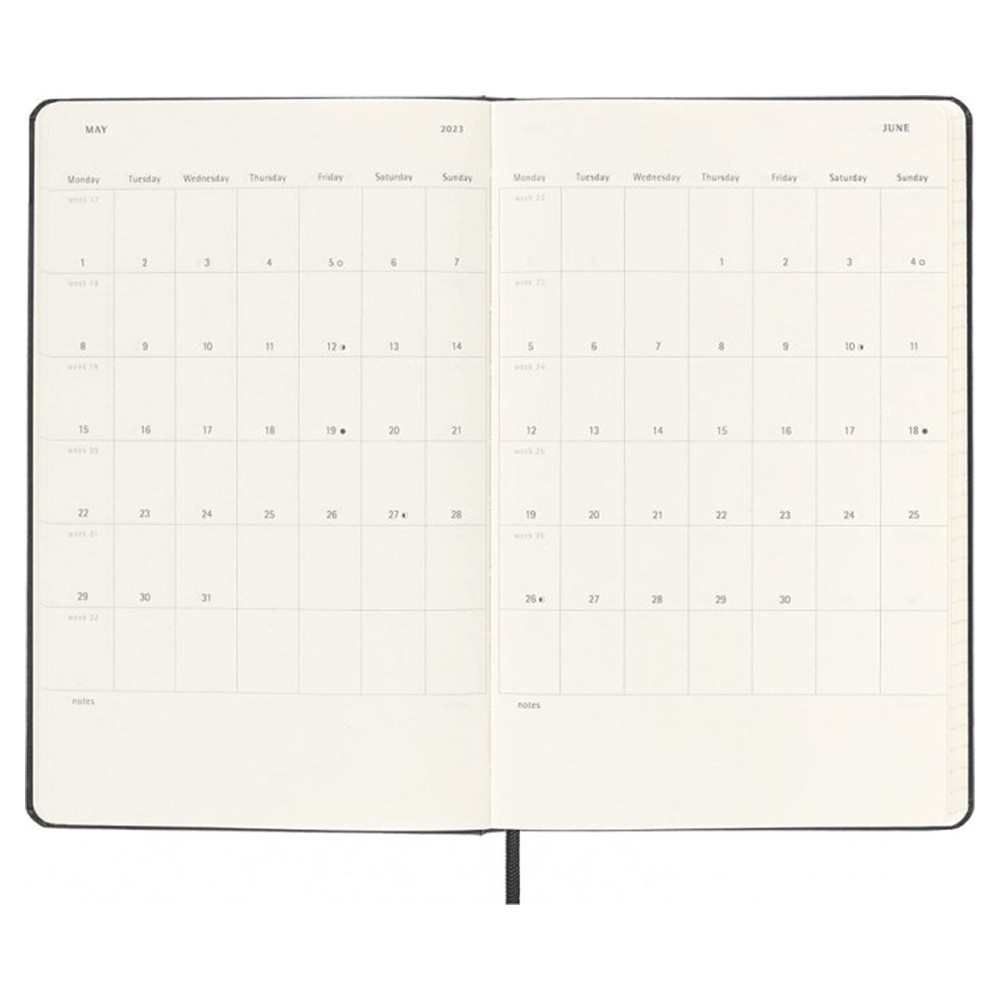 Еженедельник Moleskine 2023 средний черный 8056420859683