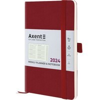 Еженедельник Axent 2024 Partner Soft Diamond 125х195 мм бордовый 8518-24-05-A