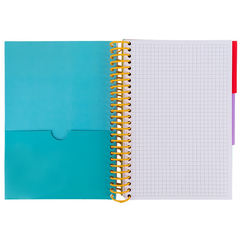 Блокнот с разделителями Axent 8405-12-A, А5, 120 листов, клетка, бирюзовый