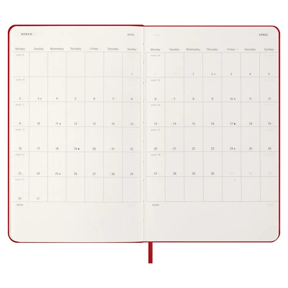 Ежедневник Moleskine 2026 средний Красный 8056999274559