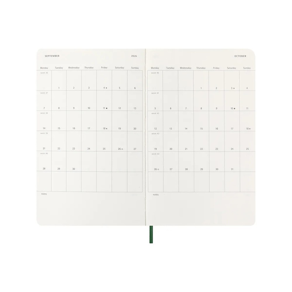 Ежедневник Moleskine 2026 средний Мягкий Миртовый Зеленый 8056999275594