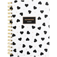 Фото Блокнот на спирали Axent Black and White 8470-16-A, А5, 80 листов, клетка, твердая обложка