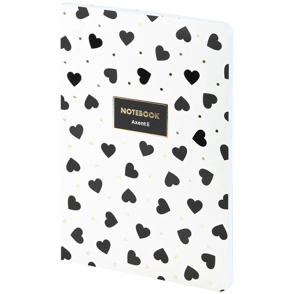 Блокнот Axent Black and White 8700-26-A, А5, 80 листов, клетка, мягкая обложка