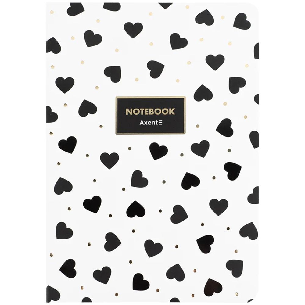 Блокнот Axent Black and White 8700-26-A, А5, 80 листов, клетка, мягкая обложка