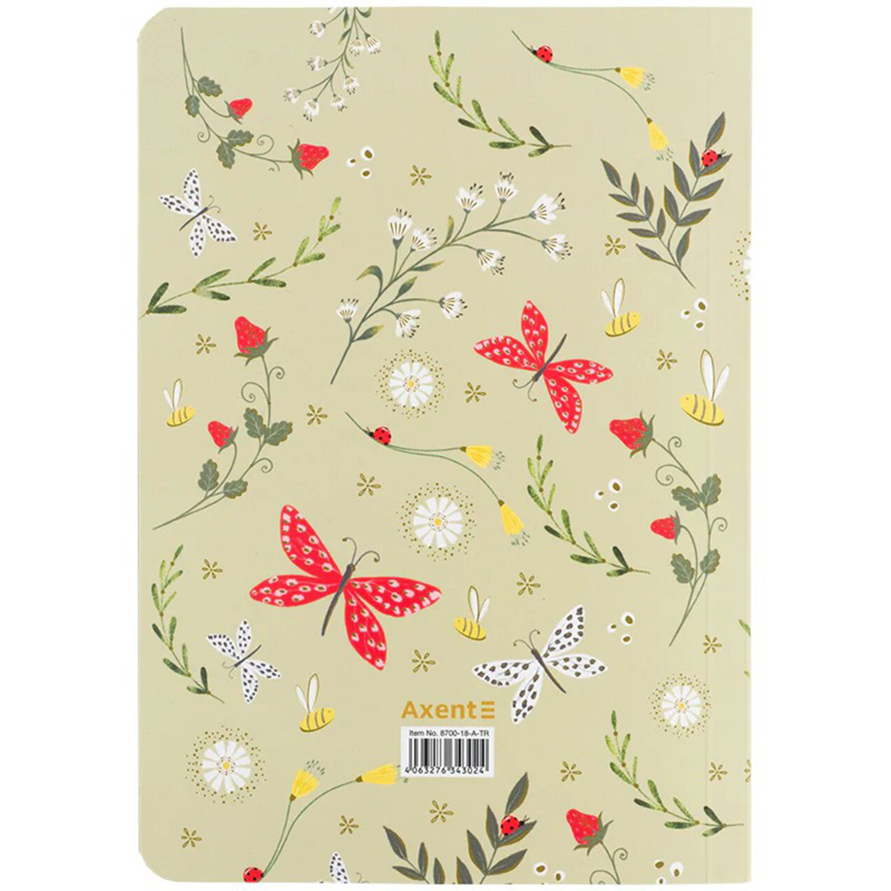 Блокнот Axent TR, Secret Garden 2 8700-18-A-TR, А5, 80 листов, клетка, мягкая обложка